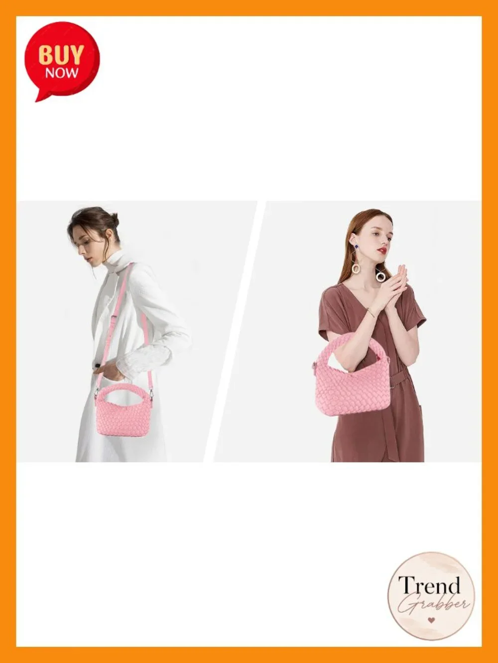 Small Woven Vegan Leather Crossbody Tote Bag with Detachable Strap